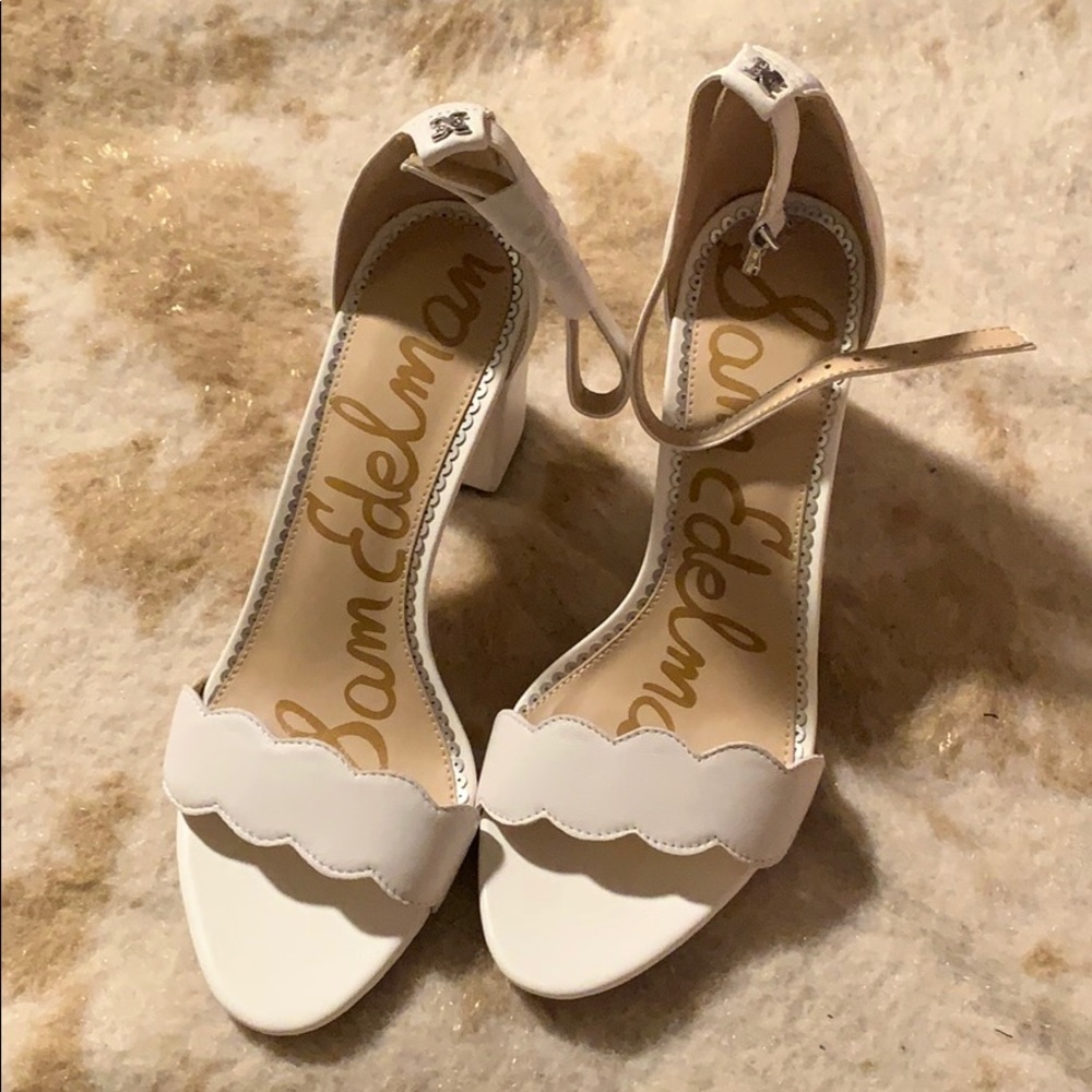 Sam Edelman Odila White Leather Heels 8.5